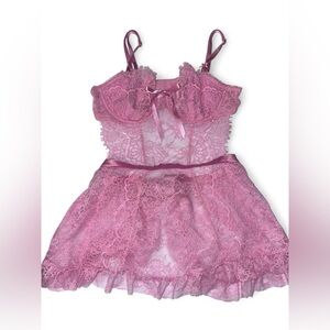 Victoria's Secret Pink Lace Babydoll Chemise